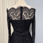 Black Lace Off Shoulder Mermaid Gown Long Sleeve Wedding Whimsigoth Prom Dress M Size M Photo 7