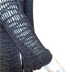 Vintage Crochet Long Sleeve Sweater Black Large Photo 6