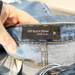 Just Black Denim High Rise Kick Cropped Frayed Hem Flare Jeans Blue 31 / 12 Photo 2