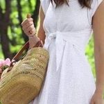 Rebecca Taylor White Netted Eyelet Tie-Waist Cap Sleeve Dress Size 8 Md Coquette Photo 1