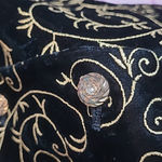 Norton Mcnaughton  VINTAGE BLACK VELOUR GOLD SCROLL STITCH DRESS JACKET 8 Photo 6