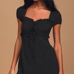 Lulus Spring Break Black Smocked Ruffled Mini Dress Photo 0