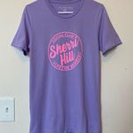Sherri Hill Social Club Lifetime Member Cotton Crewneck T-Shirt Purple/Pink Smal Photo 0