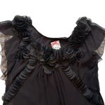 Yoana Baraschi Black Petal Detail Sheer Overlay Top, Sz XS Photo 10