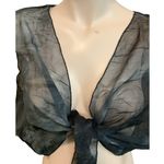 Zuliana Size XL Tye Die Front Tie Sleeveless Top. Made in USA Black Photo 1