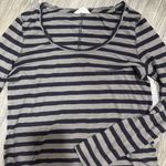 Madewell  Small Grey Striped Long Sleeve Tee Photo 1