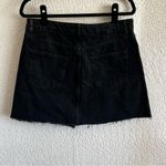 Topshop ‎ Women’s NWT Black Raw Hem Mini Jean Skirt Size 10 Photo 2