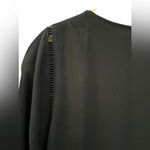 Talbots Size L Black Blouse Shirt With Lace Insets, Zip Side and 3/4 Sleeves Photo 2