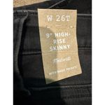Madewell NWT  9 Inch High Rise Skinny Jeans Black Distressed Size 26 tall Photo 10