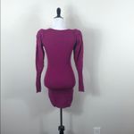 L'Academie L’Academie Ribbed Dress Puff Sleeve Split Neck Photo 6