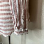 Lucky Brand  Pink White Stripe Button Down Women’s Shirt Photo 6