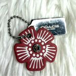 Coach  Silver Tea Rose Flower Floral Bag Charm Hang Tag Hangtag Photo 0