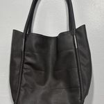 Neiman Marcus Tote Bag Dark Gray Faux Pebbled Vegan Leather Shoulder Purse Large Photo 0