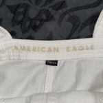 American Eagle AE size XS white button up denim mini length dress overall pockets adjustable Photo 11