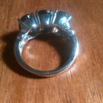 Brazilian Smokey Quartz Three Stone Stainless Steel Ring (Size 7) Photo 7