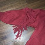 Maeve  Anthropologie nwt red fringe sweatshirt top casual western fall boho $98 Photo 4