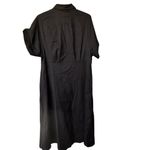 Chico's  L Black Cotton Poplin Button Front Midi Shirt Dress Minimalist Photo 1