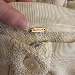 Free People Cream Cropped Boxy Cardigan L Rainbow Stitch Oversized Top Photo 1