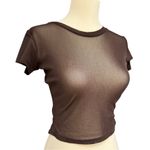 Free People  Intimately Crop Mesh Tee Bundle - Sizes XS & S, Brown and Dark Brown Photo 6