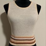 Altar'd State EUC Altar’d State Cream and Brown Cozy Knit Tank size large Photo 0