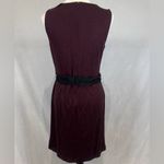 Loft Ann Taylor burgundy vneck ruffle and ribbon dress size 10P Photo 4