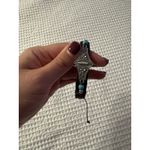 Leather Turquoise Beaded Bracelet Medallion Adjustable Tie Western Cowgirl Blue Photo 1