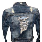 Thread and Supply Threads & Supply Factory Distressed Jean Denim Jacket Size Medium B1 Photo 2