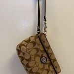 Coach  Jacquard Signature Brown Wristlet Photo 2