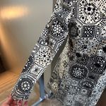 Trina Turk Black White Geometric Print Coat Dress Button Down Blazer Jacket 4 Photo 3