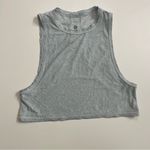 Lululemon Tank Top Cropped Muscle Lightweight Workout Exercise Acid Wash Grey Photo 5
