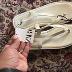 ZARA NWT  Cream Women's Leather Sandals Photo 1