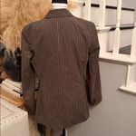 Paul Smith Striped Brown White 2 Button Blazer Size 12 Photo 2
