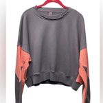 Mono B Clothing Mono B cropped sweatshirt. Grey and coral color block Photo 4