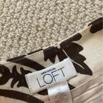 Loft Linen Cotton Pencil Skirt Patterned Mini Cream Black Size 10 Like New Photo 4