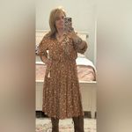 Floral Brown Dress Orange Photo 2