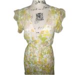 Aakaa Yellow Floral Flutter Sleeve Button-Down Maxi Dress Cottagecore L Photo 2