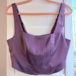 Wild Fable Satin Cropped Corset Top with Square Neck in Lilac Purple size Medium Photo 0