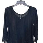 Yoana Baraschi  Womens Saint-Armour Chiffon Lace Embroidered Blouse Black‎ Small Photo 1