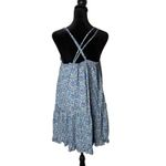 Universal Threads Universal Thread Tiered Mini Dress Size S Ditsy Floral Print Pockets Blue Ruffle Photo 8