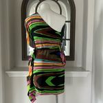 Milly  of NY Silk One Shoulder Dress, Multicolor Size 4 EXCELLENT! Photo 4