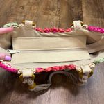Cappelli Bright Floral Straw Tote Bag Beach Pink Photo 12