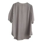 Cato  Women Top 18/20 Brown‎ Check Popover High Low Hem Cowgirl Western Casual Photo 2