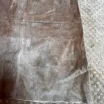 Isaac Mizrahi  Target Tan Suede Leather Skirt SZ 8 Came Brown A Line Modest Tie Photo 2