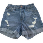 Hollister Shorts Womens 0 Ultra High-Rise Mom Distressed Denim Vintage Stretch Photo 0
