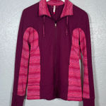 Moving Comfort  Women M Maroon Pink Crimson Foxie Full Zip Coat Jacket Pocket Run Photo 0