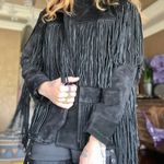 Leather Fringe Motorcycle Jacket Size L Photo 1