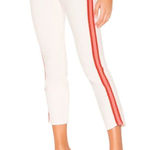 MOTHER The Mid Rise 28 Dazzler Crop in Whipping The Cream Pink Racer Red Photo 0