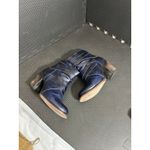 FREEBIRD by Steven Rare  Blue‎ Gem Booties Leather Distressed Moto Grunge Size 7 Photo 2