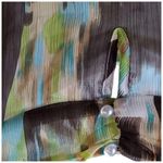 Petite Sophisticate  Green and Brown Patterned Blouse With Bow-Euc- Medium Photo 3