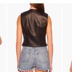 Susana Monaco Faux Leather Black Vest Size Small NWT Photo 2